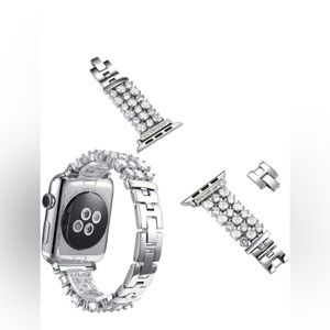 Handgear Band Compatible with Apple Watch, Handmade Classy Bling Crystal
